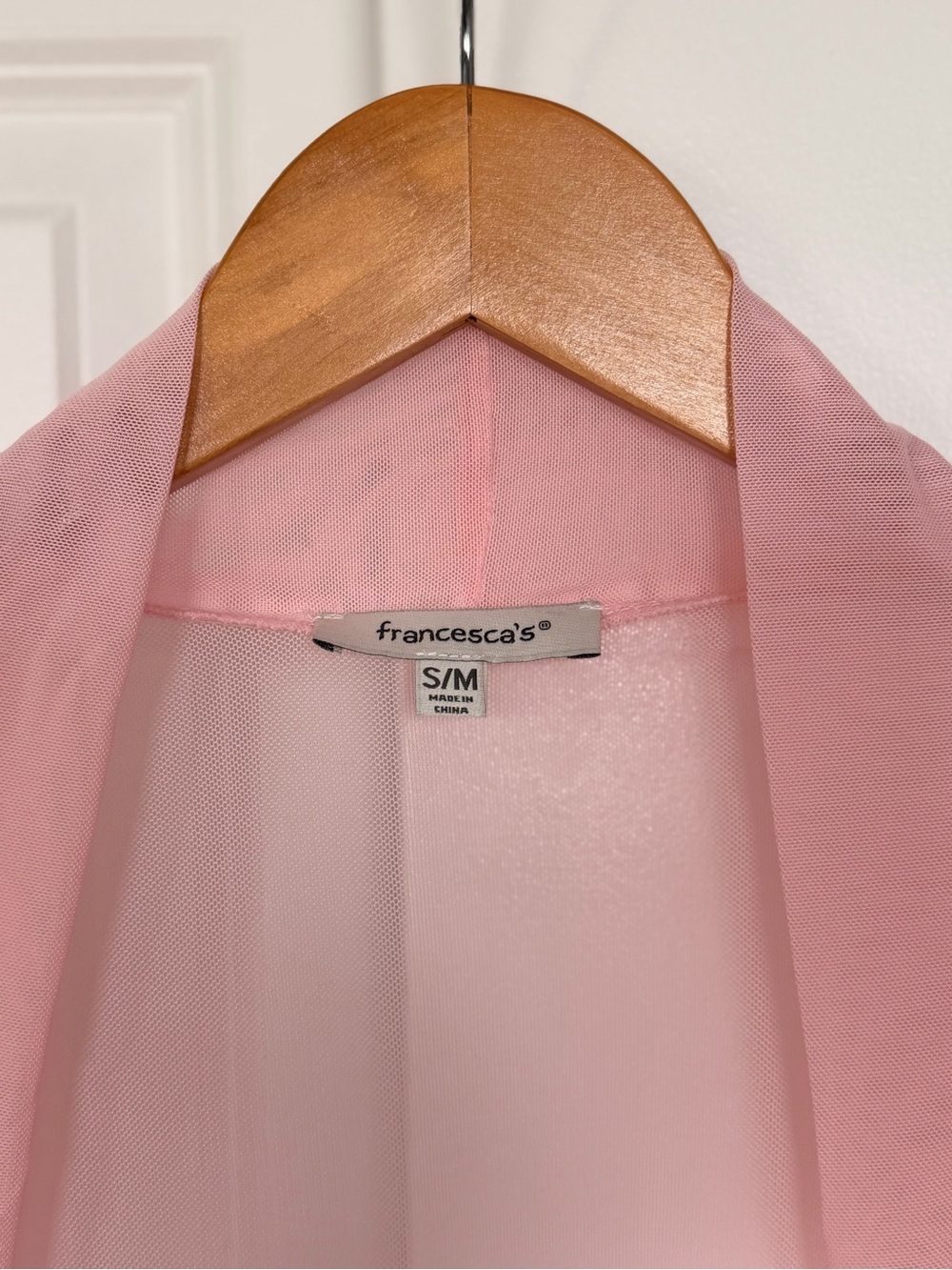 Francesca's pink sheer mesh bolero shrug - Picture 2 of 5
